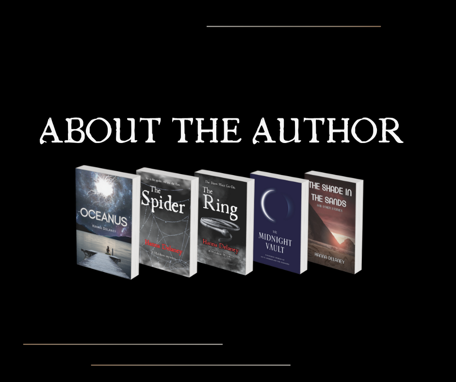 Hanna Delaney is the author of five books, including the Muldoon Occult Detective Novels. She is an author based in Liverpool, and writes Gothic Horror novels and science fiction novels.