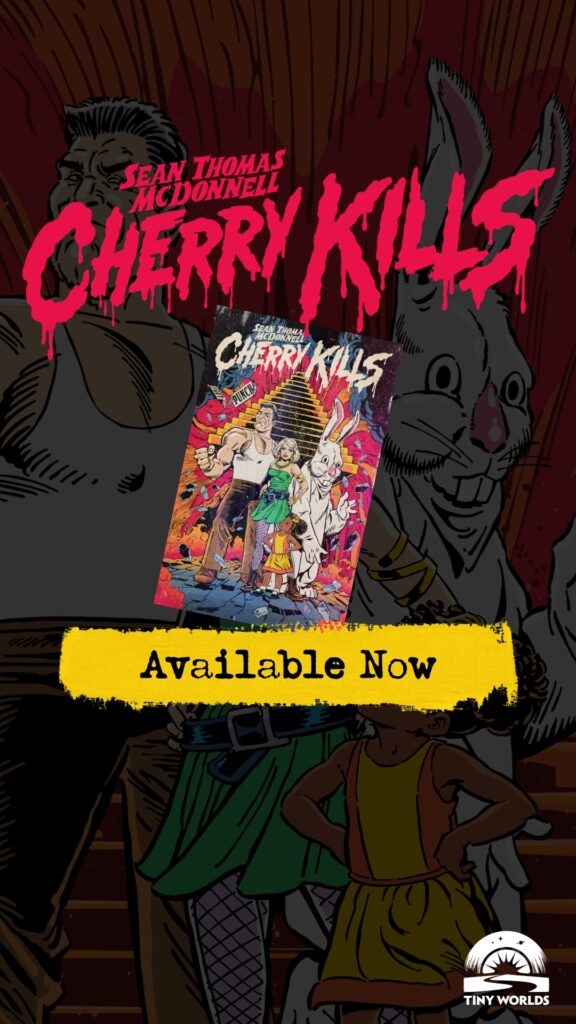 Cherry Kills is a new, contemporary horror noir mystery about a girl who can't escape her imaginary friends... because they might be real. Cherry Kills is the title on the cover of the image. 