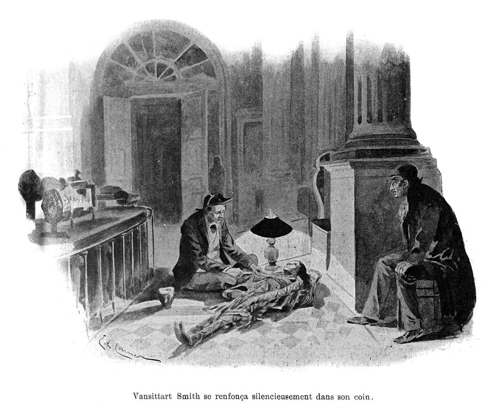 This is an iillustration from the original cornhill magazine story: The Ring Of Thoth by Arthur Conan  Doyle. 
This story is about eternal life and love, and the hold that the mysticism of Egypt still has on the western world. Cpnan Doyle wrote two mummy horror stories. 