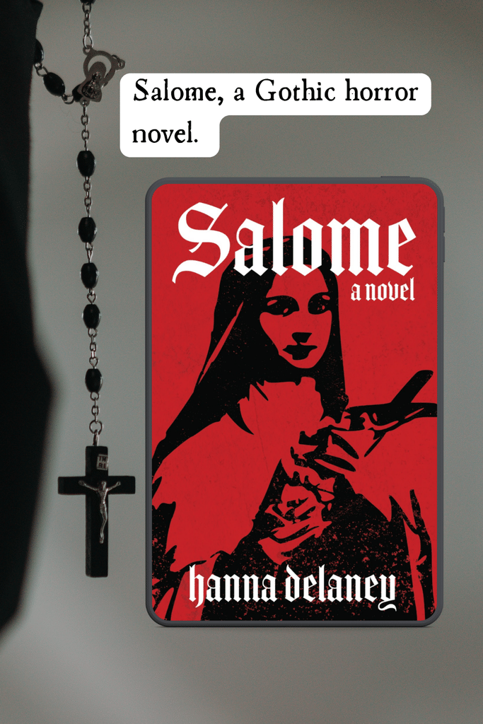 Salome is a Gothic horror novel about a young benedictine novice who joins a clandestine order of vampire slayers in late-Victorian Liverpool. This is a Gothic mystery book by Hanna Delaney and is a prequel to the Muldoon Gothic supernatural thriller series also set in Victorian Liverpol. This image shows the books cover and is a pinterest pin. 